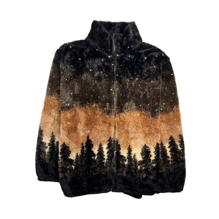 Vintage 90s Black Mountain Nature Fleece Zip-Up | Vitnage Clothing Store Canada