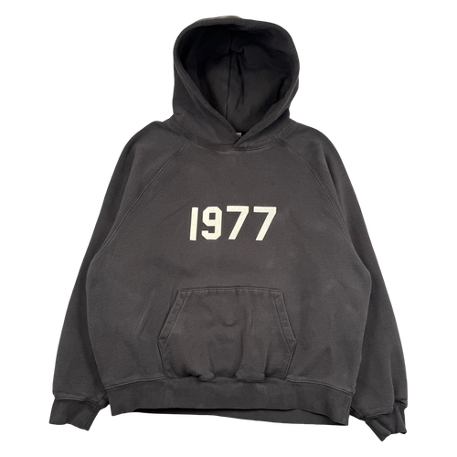 Essentials Fear Of God 1977 Hoodie Off Black (USED) | Vintage Clothing Store Canada