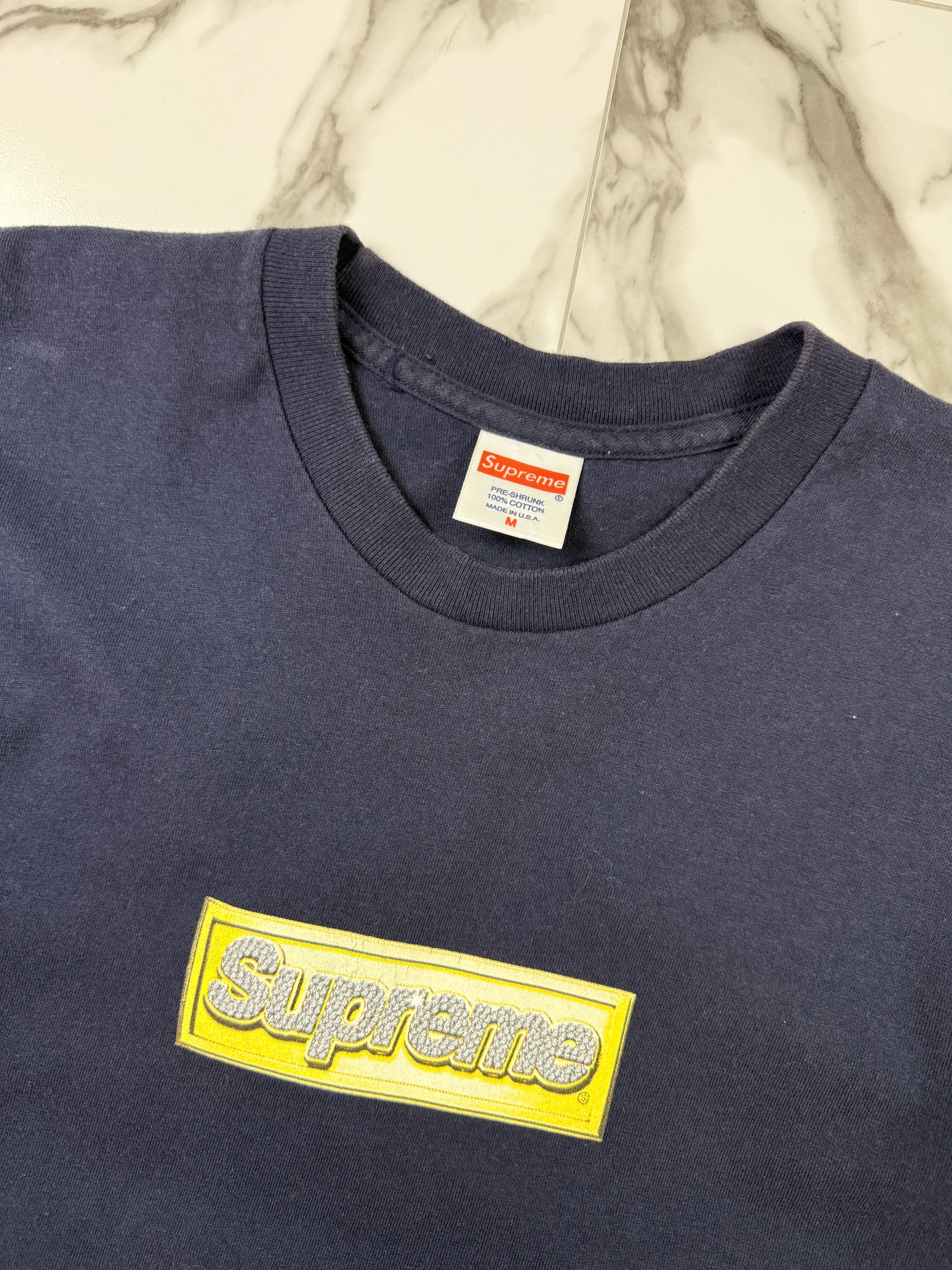 Supreme Bling Logo Tee Navy (USED)
