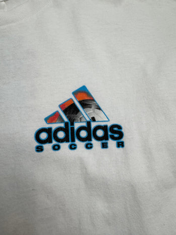 Vintage 90s Adidas Soccer Tee White