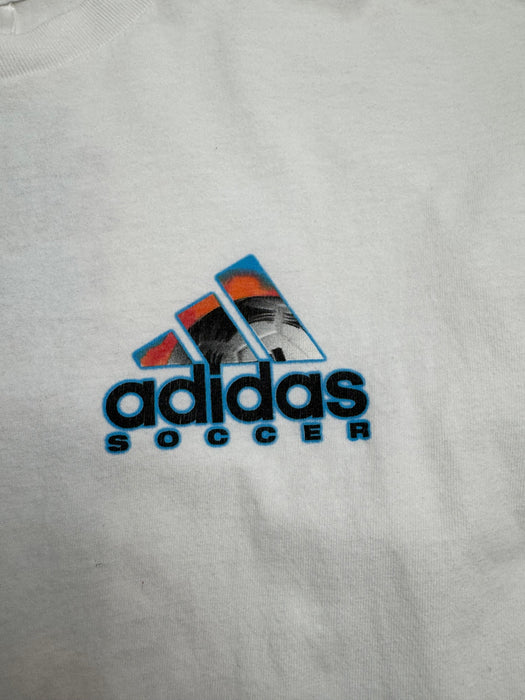 Vintage 90s Adidas Soccer Tee White | Vitnage Clothing Store Canada