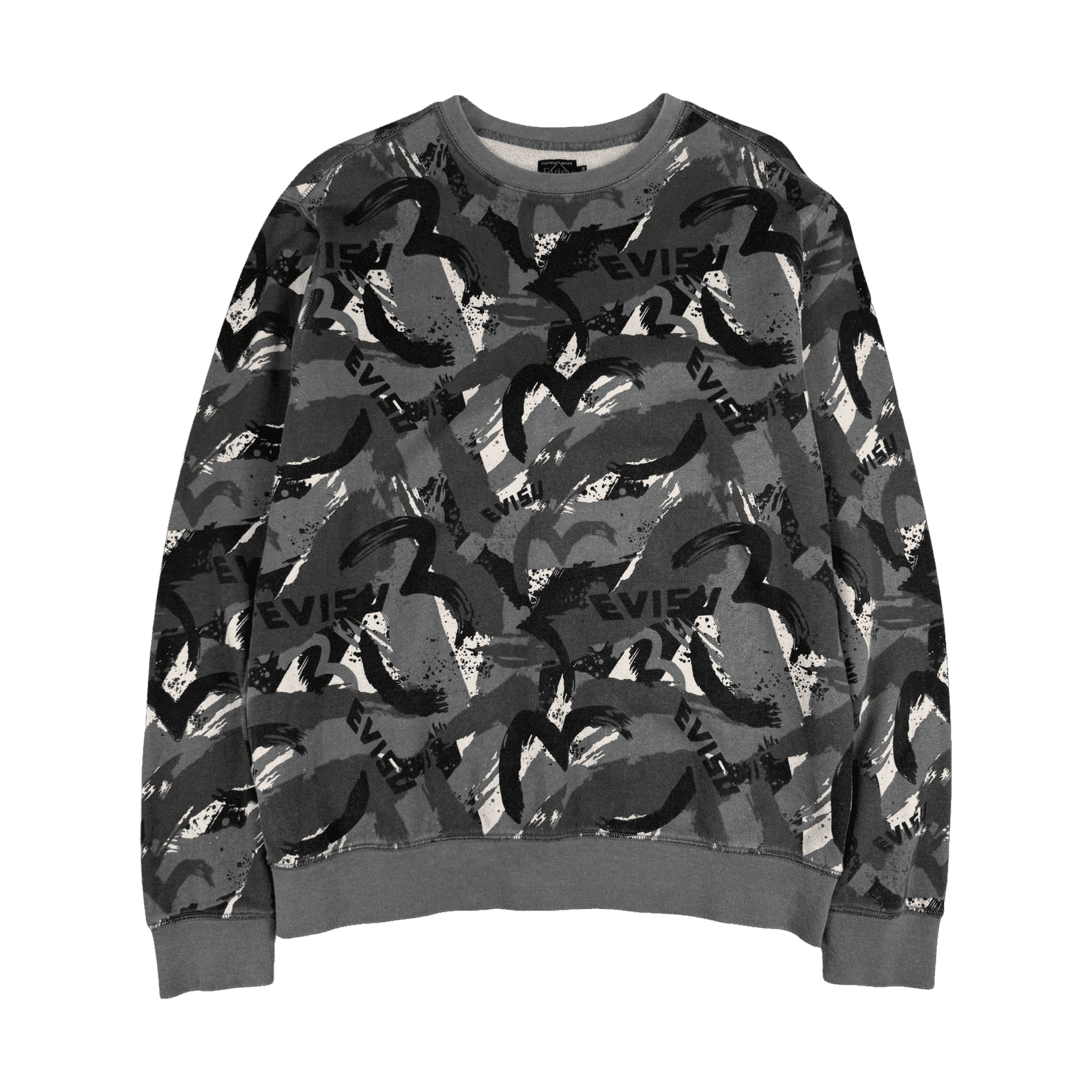 Evisu Seagull AOP Print Sweatshirt Dark Grey