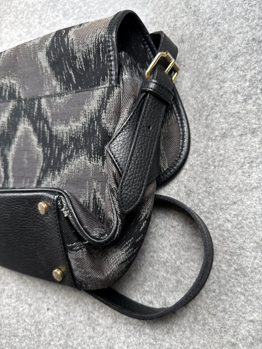 Vivienne Westwood Jacquard Leopard Crossbody Bag Black/Grey