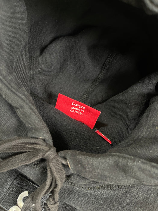 Supreme Cross Box Logo Hooded Sweatshirt Black (USED) | Vitnage Clothing Store Canada