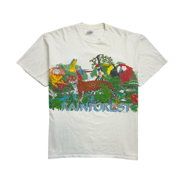 (L) Vintage Nature Rain Forest Tee White | Vitnage Clothing Store Canada