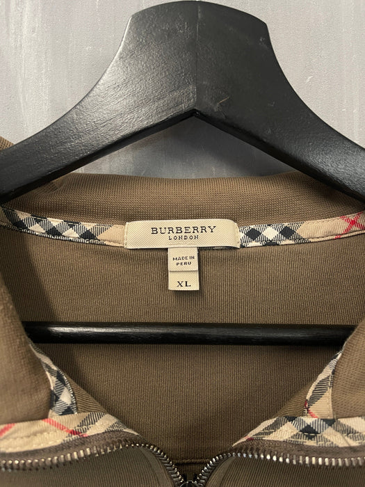 Burberry Quarter Zip Sweatshirt Brown (USED) | Vitnage Clothing Store Canada