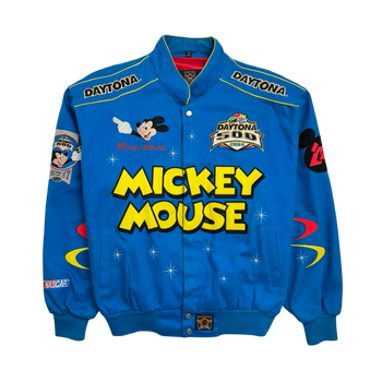 (XL) Vintage Daytona 500 Mickey Mouse Jacket Light Blue