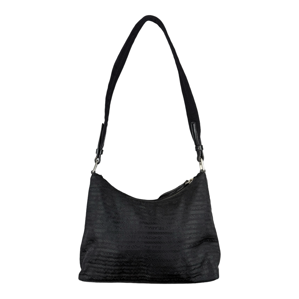 Prada Jacquard Shoulder Bag Black