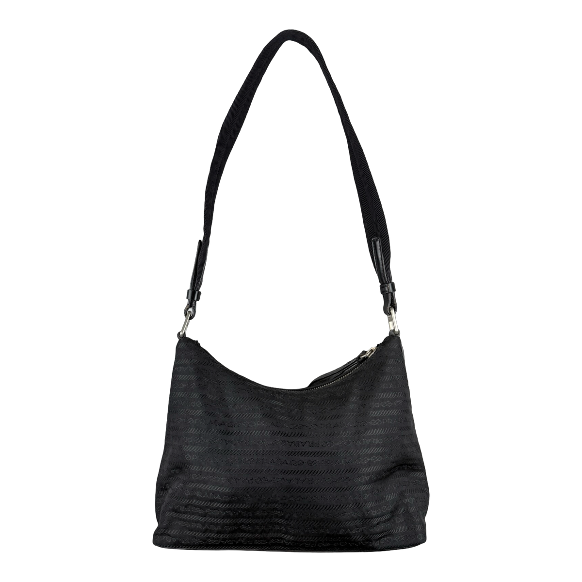 Prada Jacquard Shoulder Bag Black