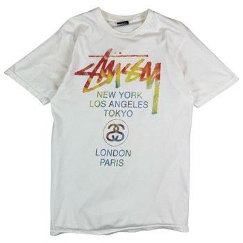 Stussy Tye Dye Tour Tee White (USED)