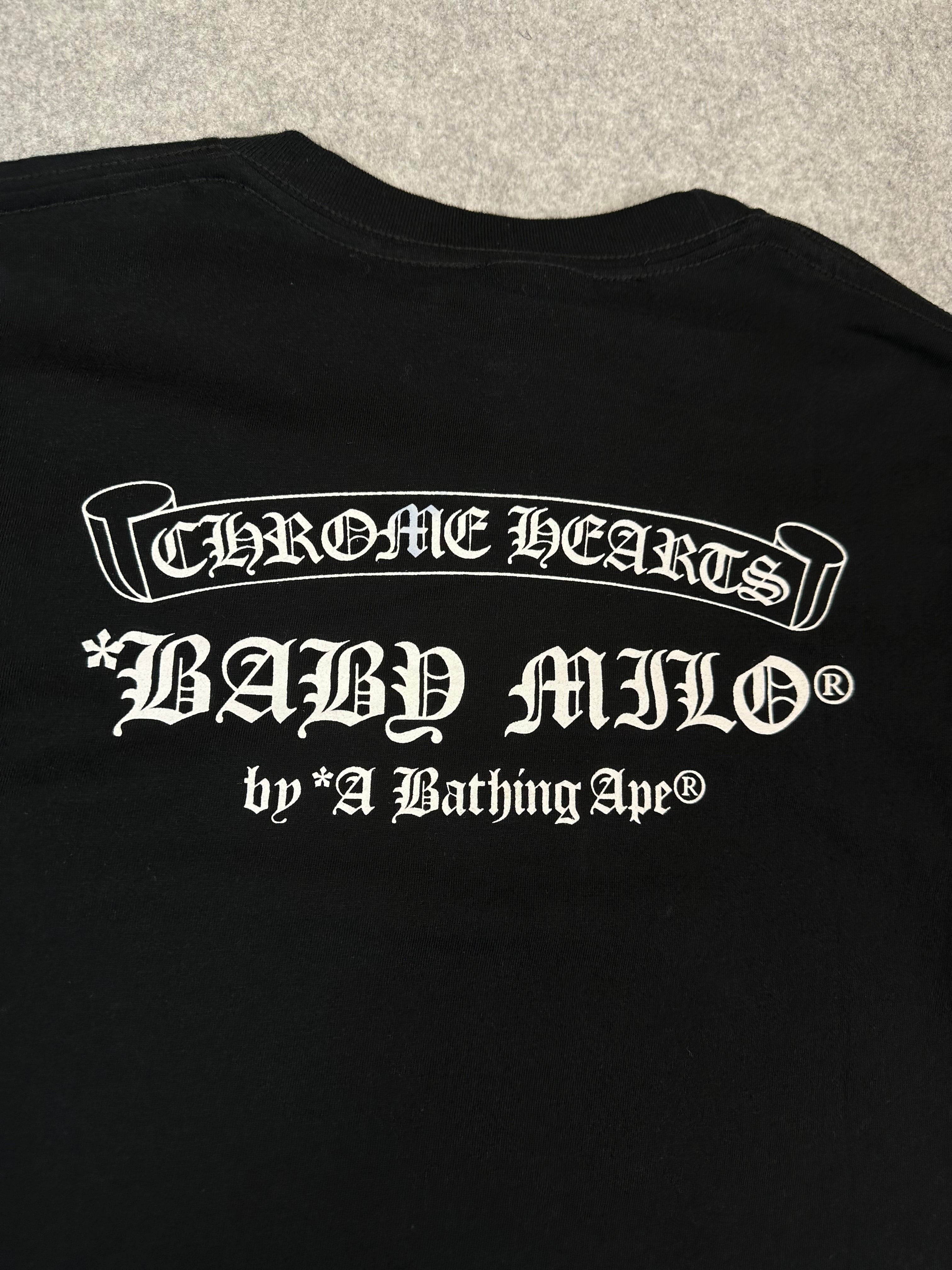 Women's Chrome Hearts x BAPE Baby Milo Tee Black