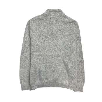 (L) Vintage Chaps Quarter Zip Knit Sweater White