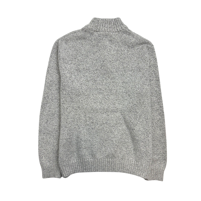 (L) Vintage Chaps Quarter Zip Knit Sweater White | Vitnage Clothing Store Canada