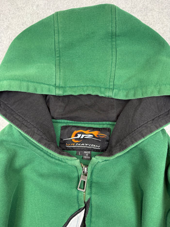 Vintage AMP Racing Zip Up Hoodie Green