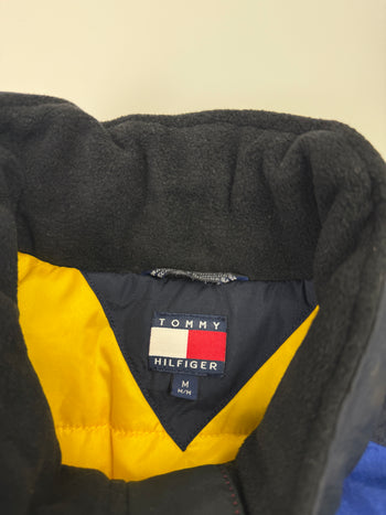 Vintage Tommy Hilfiger Spell Out Puffer Jacket Blue