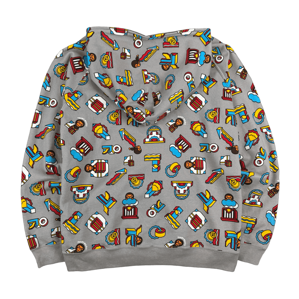 BAPE Baby Milo All Over Full Zip Hoodie Grey (USED)