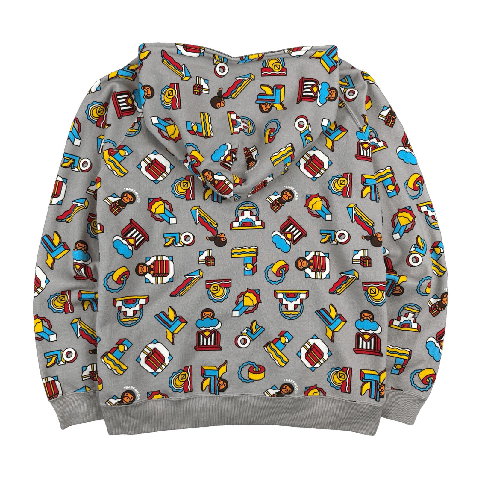BAPE Baby Milo All Over Full Zip Hoodie Grey (USED)