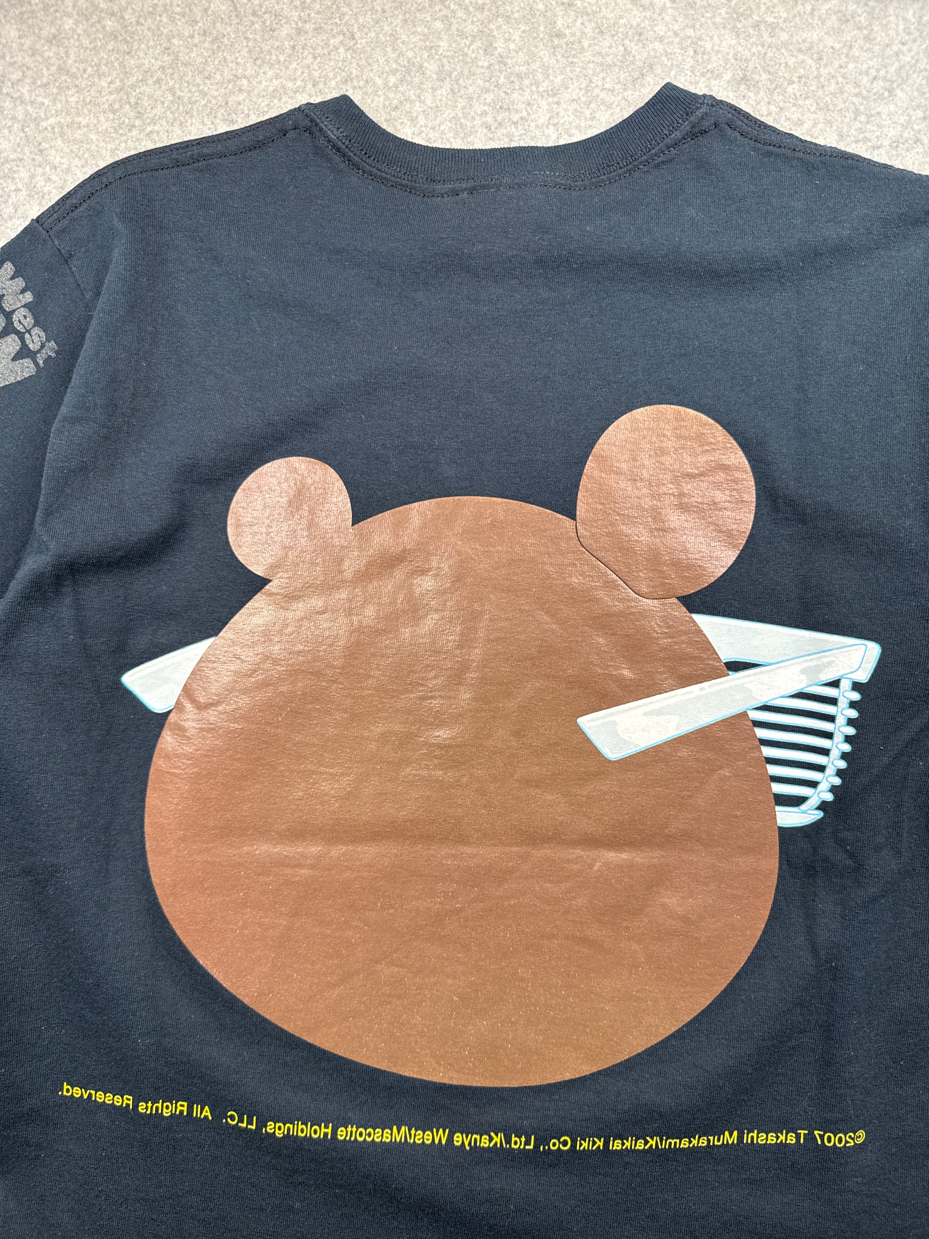 Vintage 2000’s Kanye West Glow In The Dark Tour Bear Tee Black