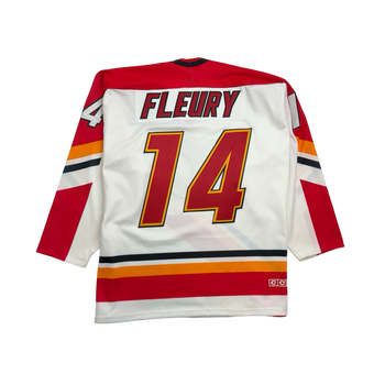 (XXL) Vintage Calgary Flames Fleury Jersey White