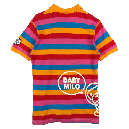 BAPE Baby Milo Striped Polo Tee Multi Color (USED) | Vintage Clothing Store Canada