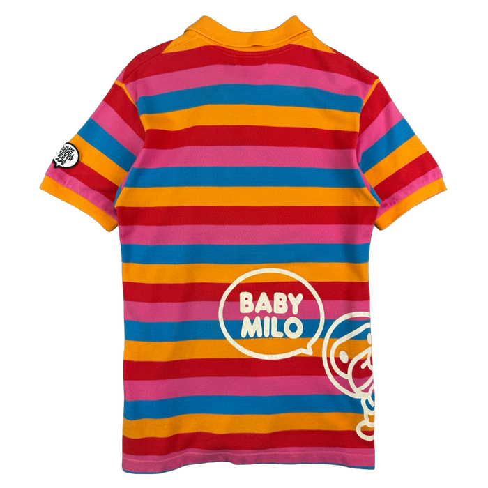 BAPE Baby Milo Striped Polo Tee Multi Color (USED) | Vitnage Clothing Store Canada