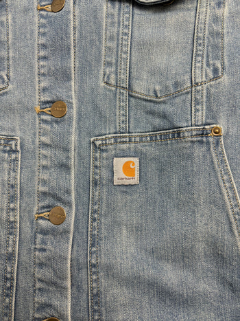 (M) Vintage Carhartt Denim Jacket Washed Blue