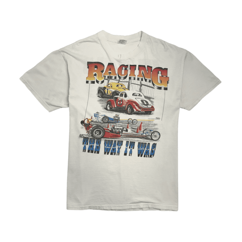 (XL) Vintage '97 Racing The Way It Was The Way It Is Tee White | Vintage Clothing Store Canada