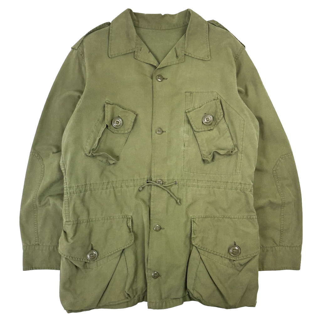 Vintage Military Cargo Trench Coat Green