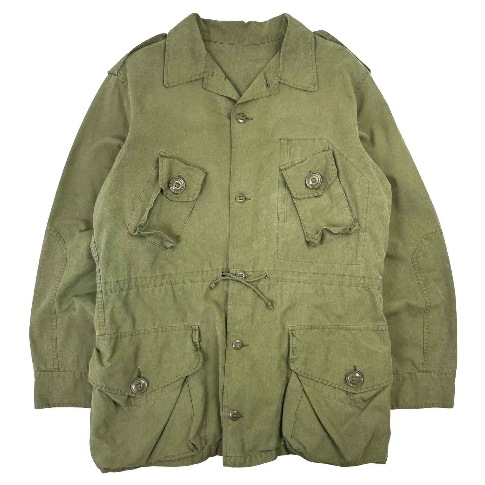 Vintage Military Cargo Trench Coat Green