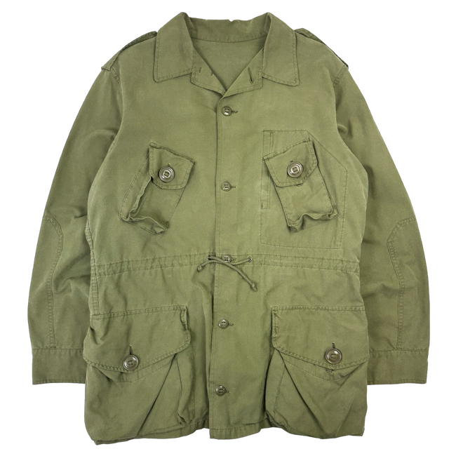 Vintage Military Cargo Trench Coat Green