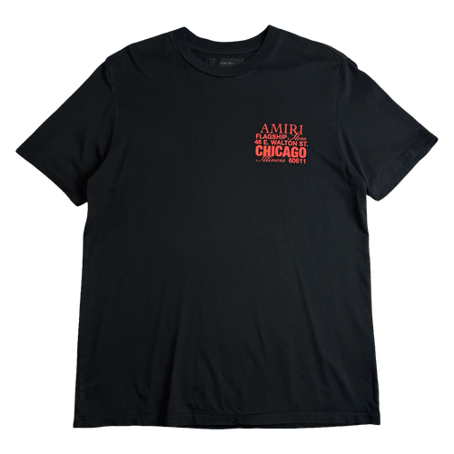 Amiri Chicago Exclusive Tee Black (USED) | Vintage Clothing Store Canada
