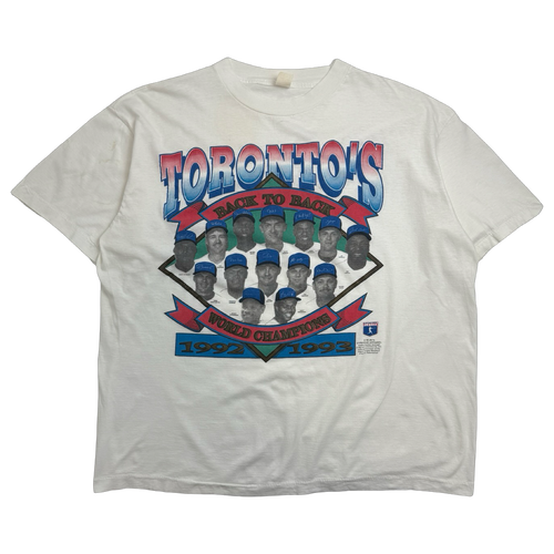 Vintage 90s Toronto Blue Jays Back to Back Tee White | Vintage Clothing Store Canada