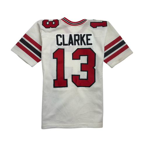 Vintage 90s Clarke Football Jersey White | Vintage Clothing Store Canada