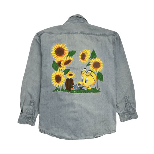 (L) Vintage Tweety Bird Denim Button Up | Vintage Clothing Store Canada