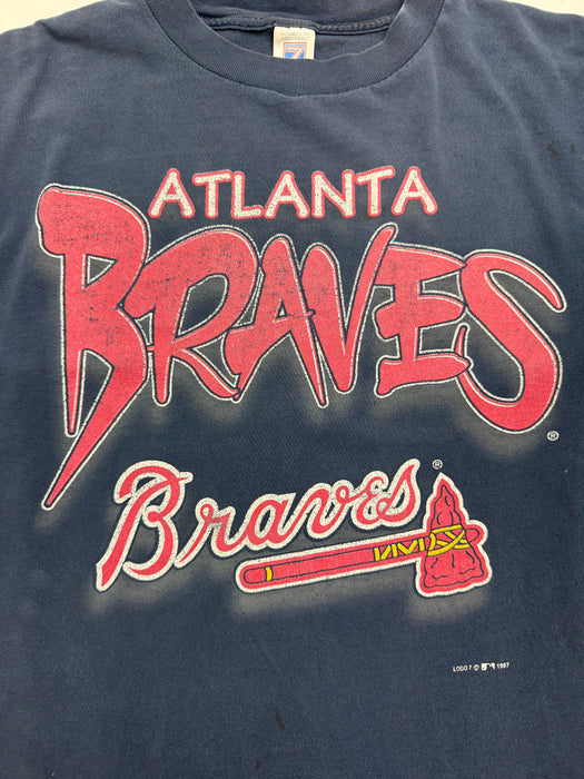 (XL) Vintage '97 Atlanta Braves Tee Faded Navy | Vitnage Clothing Store Canada