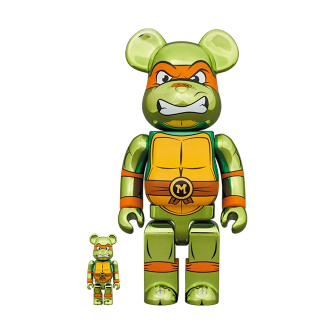 Bearbrick x Teenage Mutant Ninja Turtles Michelangelo 100% & 400% Set