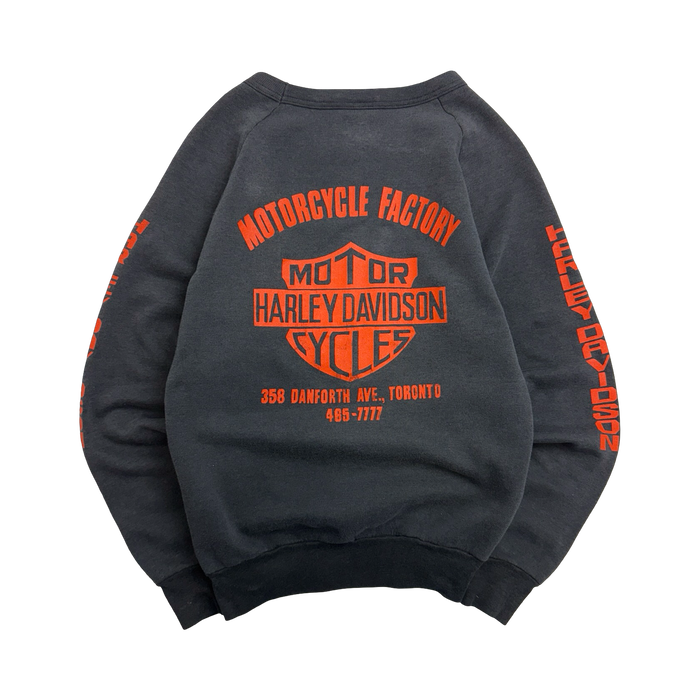 Vintage 1980s Harley Davidson Factory Sweatshirt Faded Black | Vitnage Clothing Store Canada