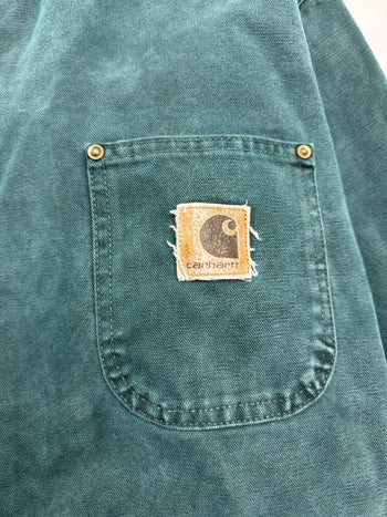 Vintage Carhartt Chore Work Jacket Blue Green