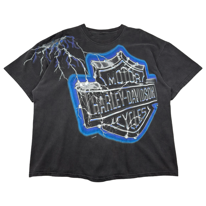 Vintage Harley Davidson Big Lightning Emblem Tee Black | Vitnage Clothing Store Canada