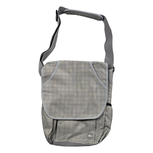 Vintage Stussy Boston Grid Messenger Bag Grey | Vintage Clothing Store Canada