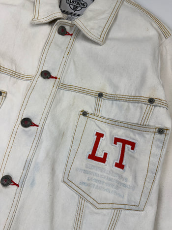 Vintage Looney Tunes Basketball Denim Jacket White