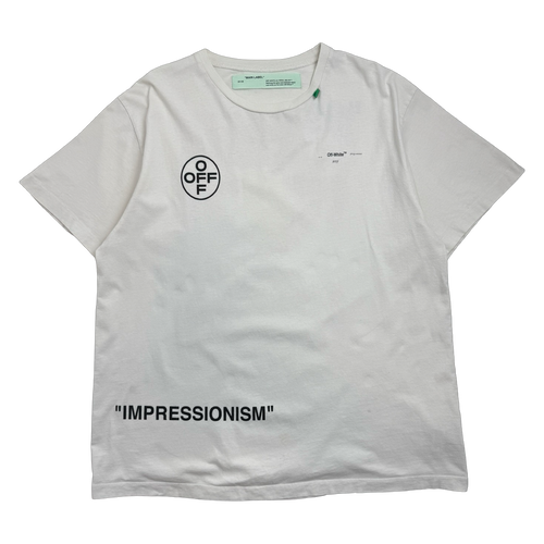 OFF-WHITE Impressionism Diagonal Stencil Tee White (USED) | Vintage Clothing Store Canada