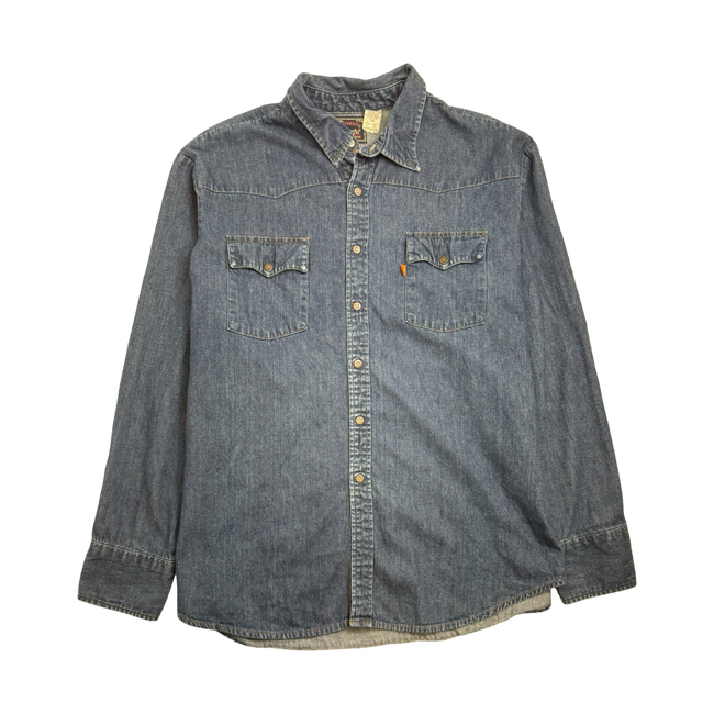 (XXL) Vintage Levis Orange Tab Denim Dark Washed Button Up