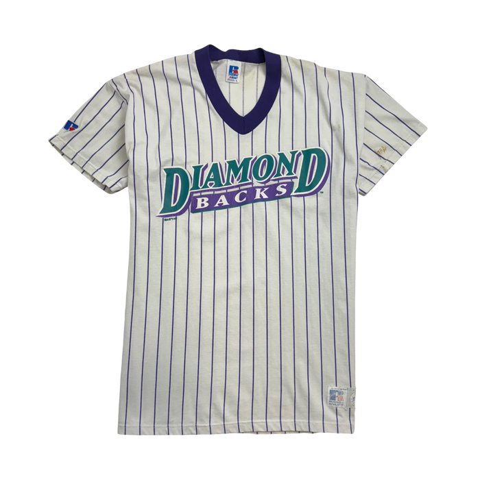 Vintage 90s MLB Arizona Diamondbacks Pinstripe Tee White | Vitnage Clothing Store Canada