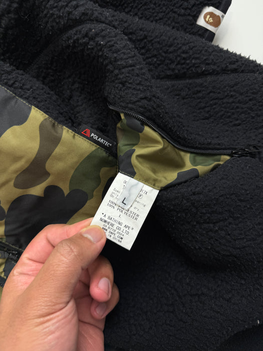 BAPE 1st Camo Reversible Polartec Jacket Green (USED) | Vitnage Clothing Store Canada