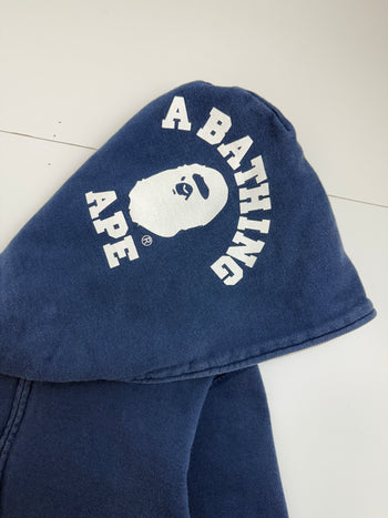 BAPE Hood Logo Full Zip Hoodie Blue (USED)
