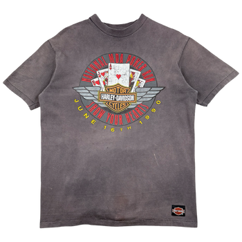 Vintage Harley Davidson National MDA Poker Run Sun Faded Tee