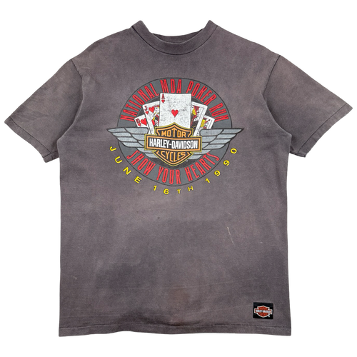 Vintage Harley Davidson National MDA Poker Run Sun Faded Tee | Vintage Clothing Store Canada