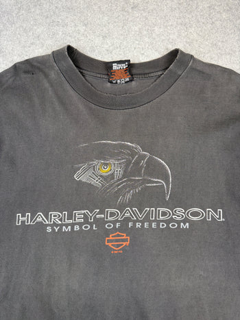 Vintage Harley Davidson Symbol Of Freedom Eagle Tee Black