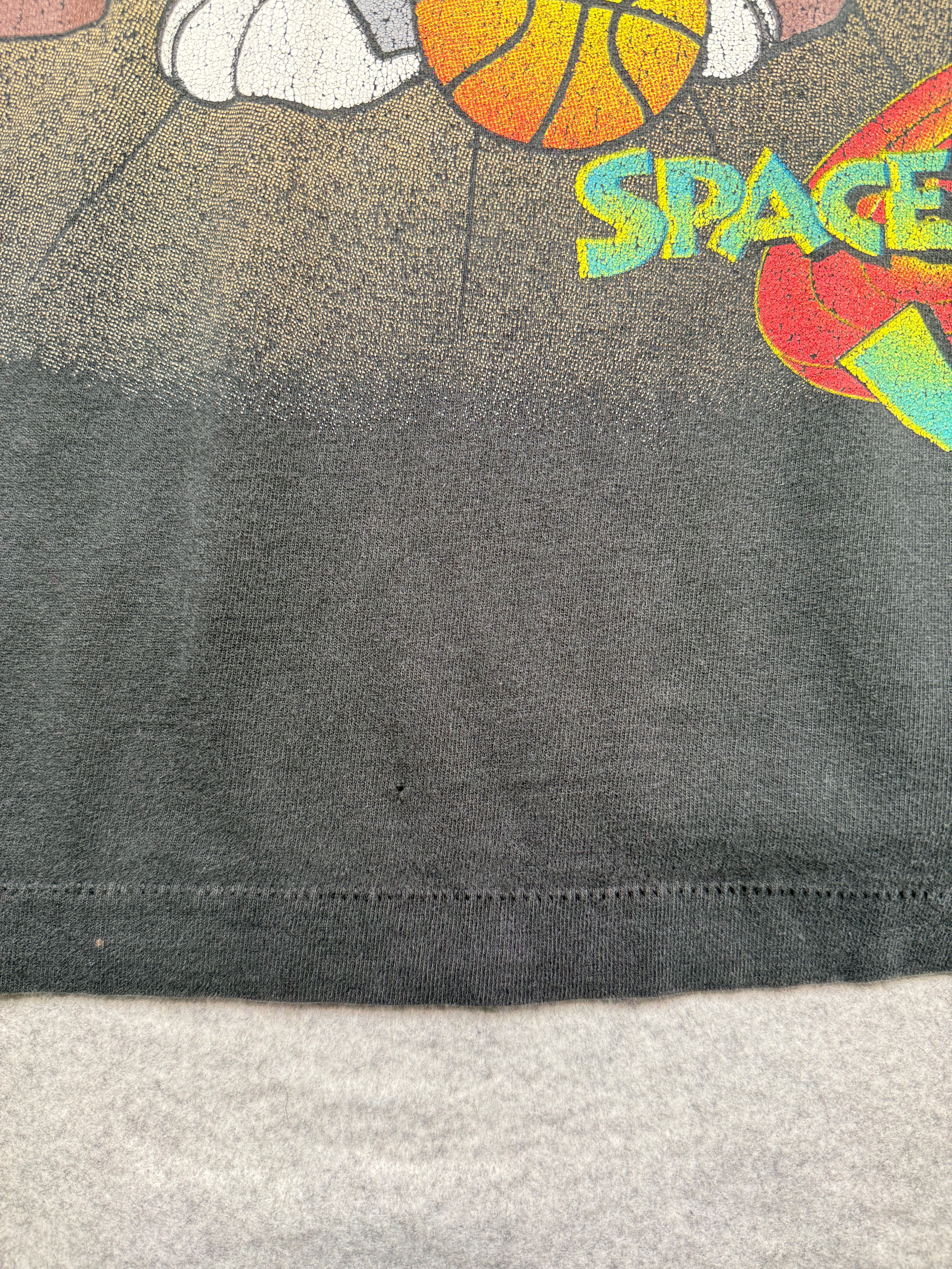 Vintage 90's Space Jam Tune Squad Sleeve Spell Out L/S Tee Black